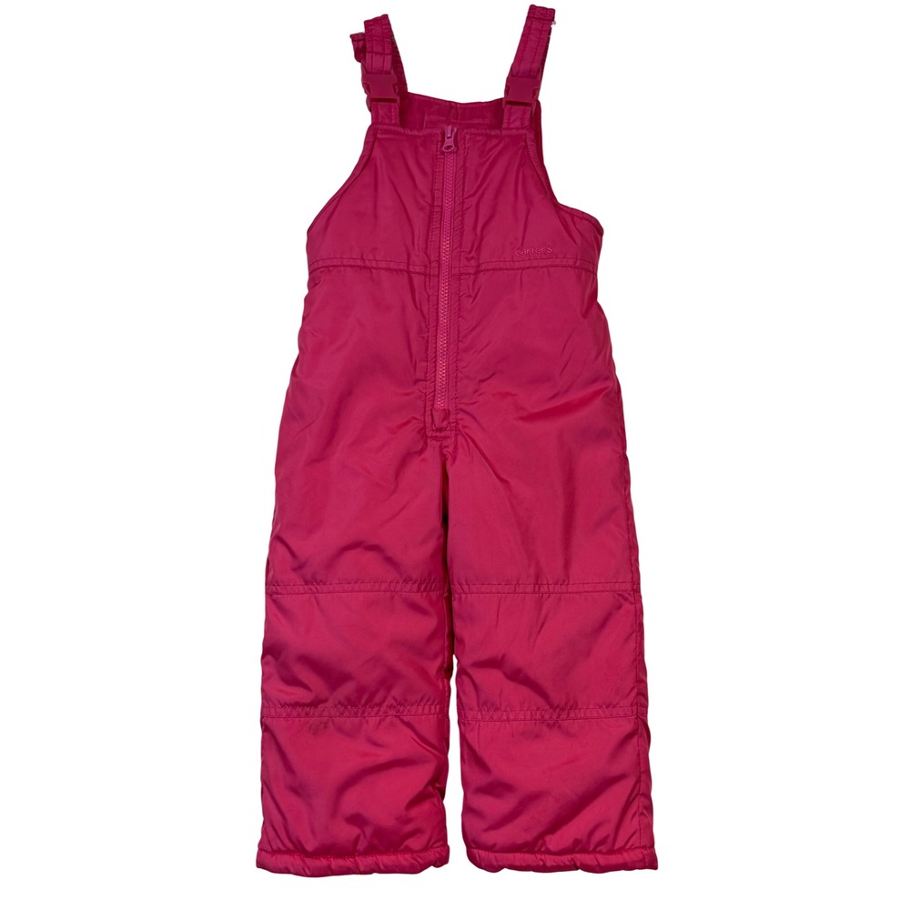 Carters Toddler Girls Pink Snow Bib Insulated Winter Overalls‎ Size 3T Sledding
